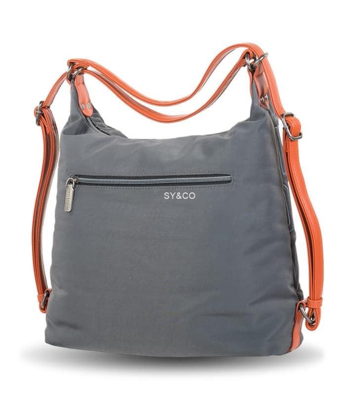 Bolso-mochila nylon Devota&Lomba Border gris - Imagen 2