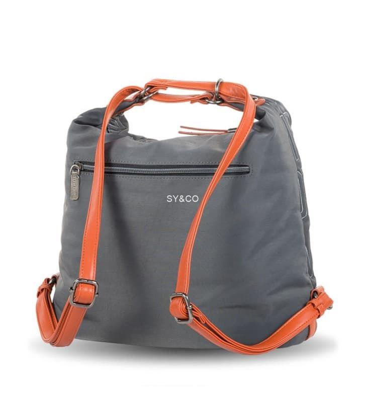 Bolso-mochila nylon Devota&Lomba Border gris - Imagen 4