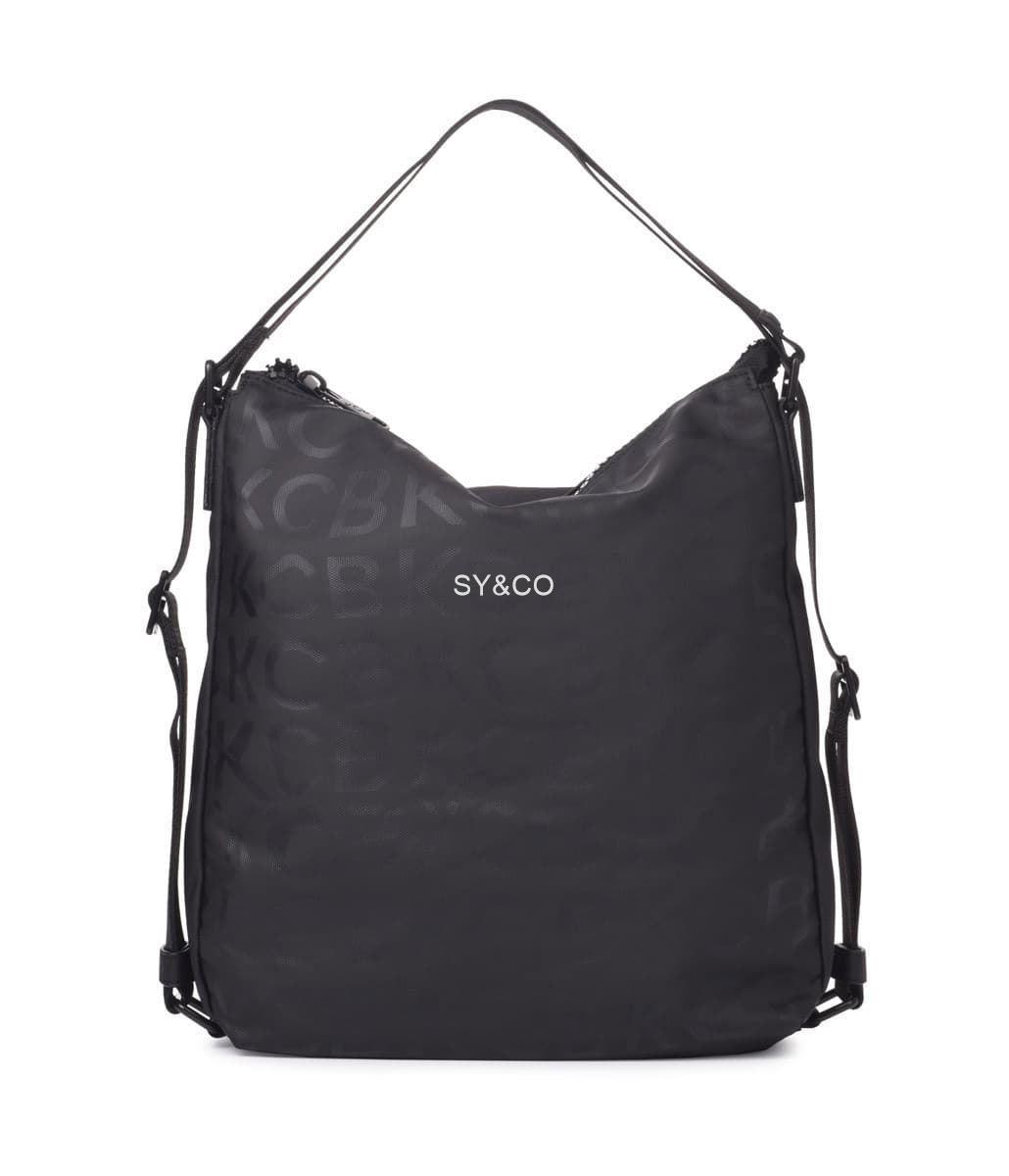 Bolso- mochila nylon vegano KCB Stamp negro - Imagen 1