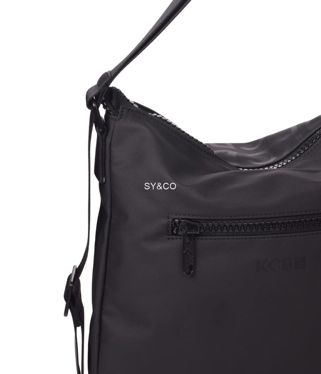 Bolso- mochila nylon vegano KCB Stamp negro - Imagen 3