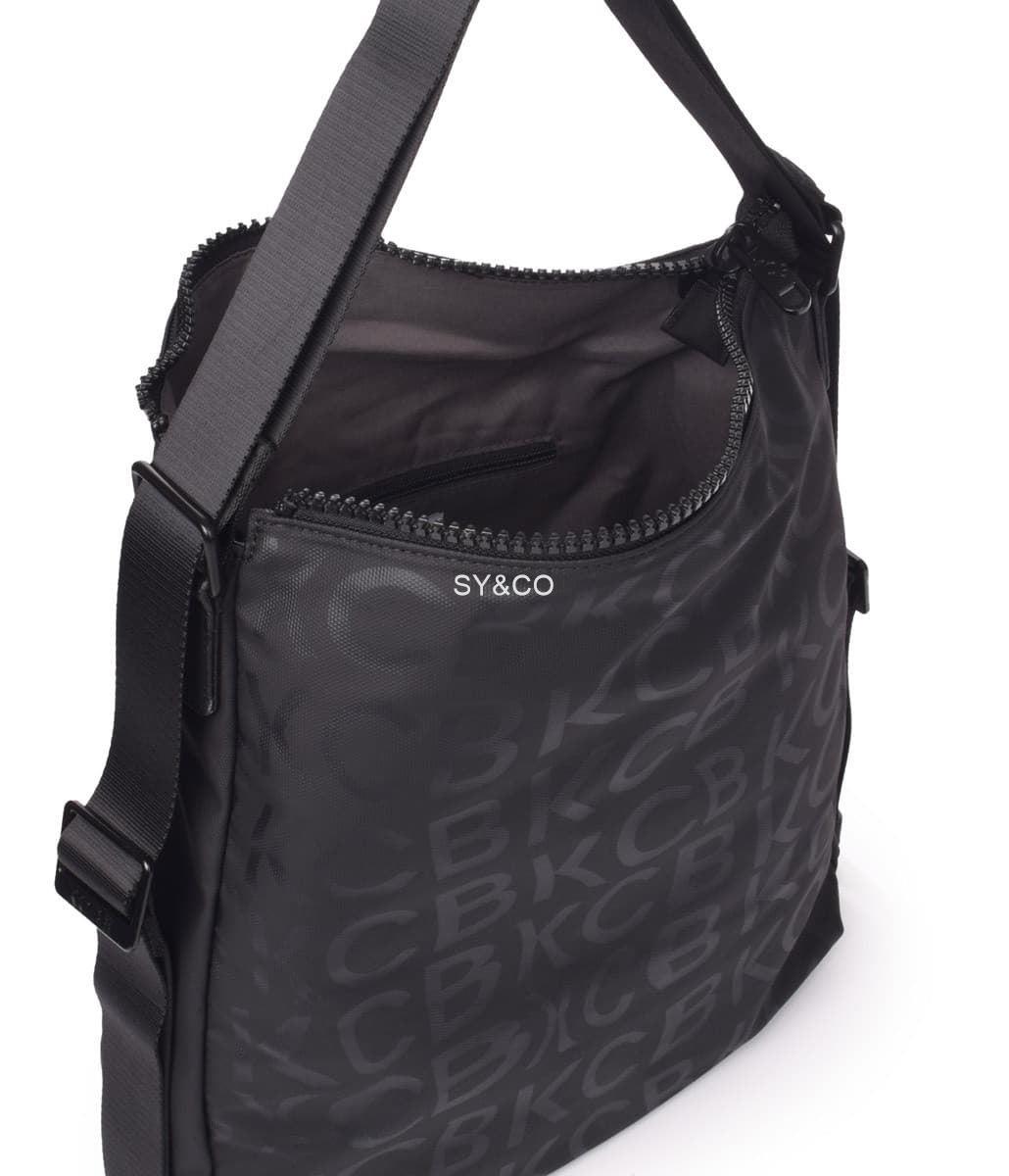 Bolso- mochila nylon vegano KCB Stamp negro - Imagen 4