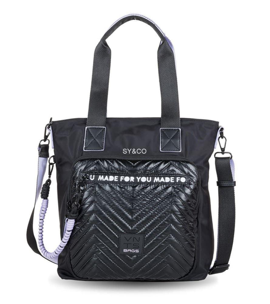 Bolso shopper nylon Ventis negro - Imagen 1