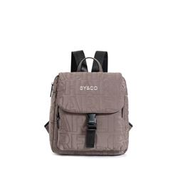 Mochila con solapa nylon bordado Cacharel taupe - Imagen 1