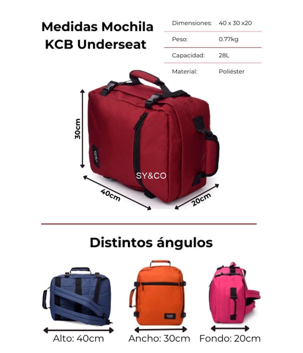 Mochila de viaje KCB apta Vueling (30x40x20) amarillo - Imagen 7